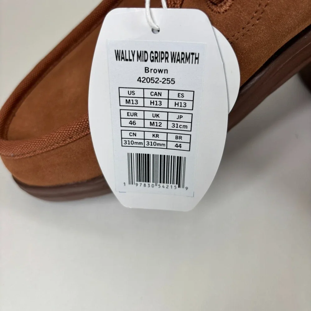 HEYDUDE Wally Mid GripR‎ Warmth Men's 13 Brown Suede Faux-Shearling Chukka Boots